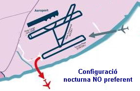 Nueva configuraci&oacute;n nocturna NO preferente del aeropuerto del Prat (hasta ahora era la preferente)